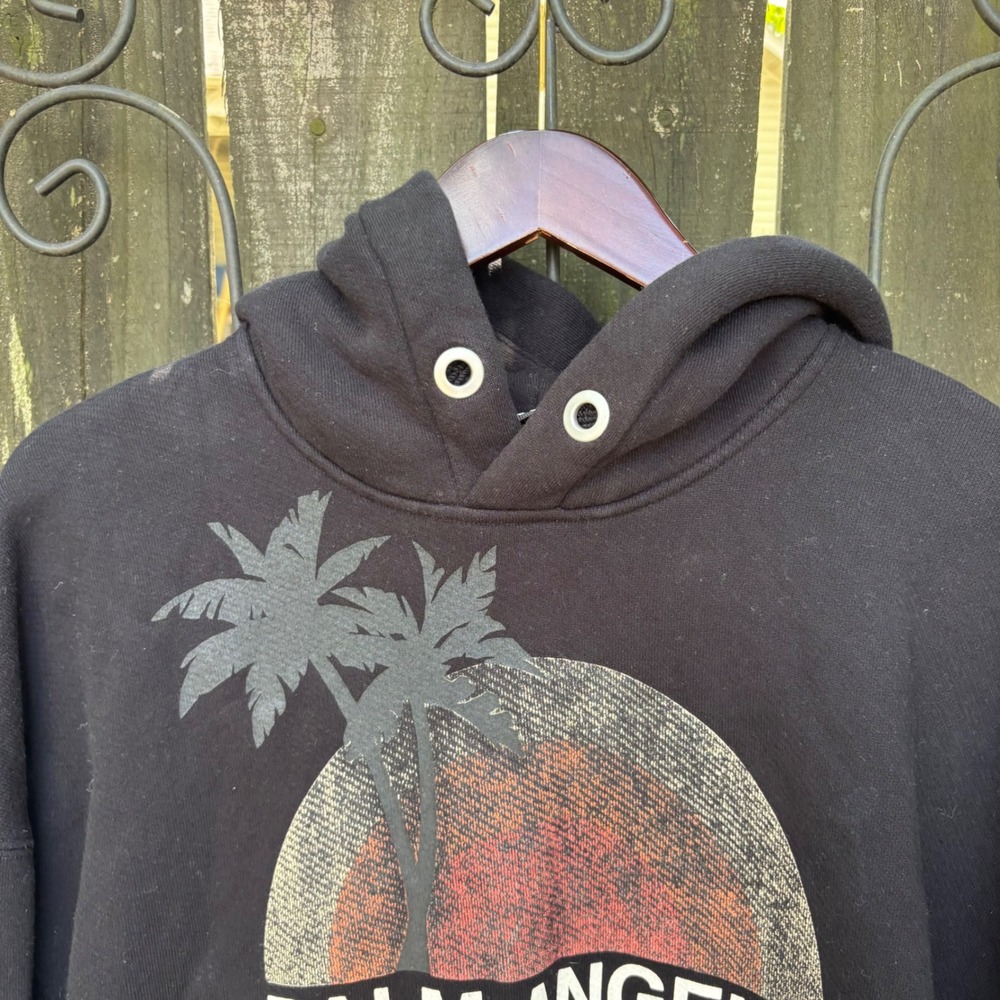 Palm Angels Mens Black Palm Tree Sunset Graphic Hoodie PMBB058S20631016 Size M - Picture 4 of 8